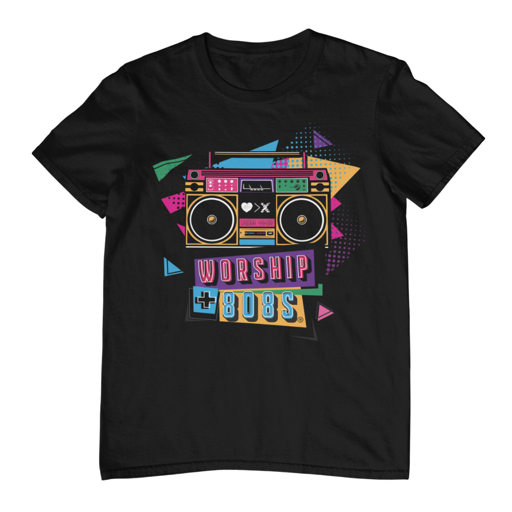 Worship + 808s® Retro short sleeve t-shirt (black)