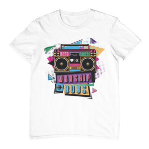 Worship + 808s® Retro short sleeve t-shirt (white)