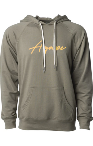 AGAPE gold script fashion hoodie (olive)