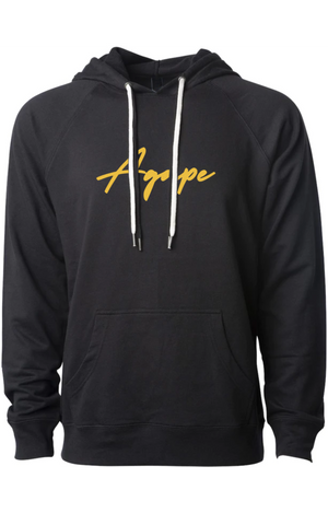 AGAPE gold script fashion hoodie (black)