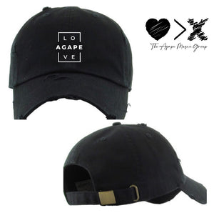 AGAPE Love Vintage Distressed Hat (black/white)
