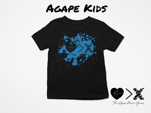 Black/Blue Paint Splash Logo T-shirt (Toddler and Youth)