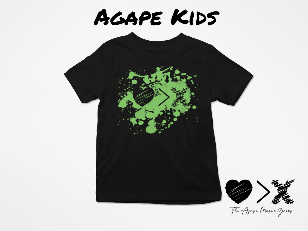Black/Green Paint Splash Logo T-shirt (Toddler and Youth)