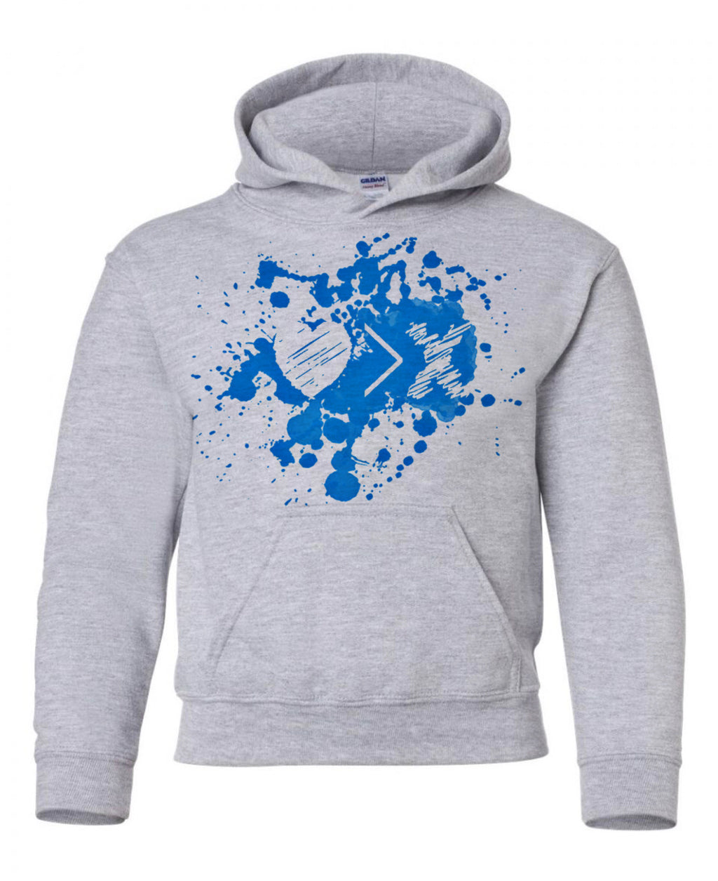 Grey/Blue Paint Splash Logo hoodie (Toddler and Youth)