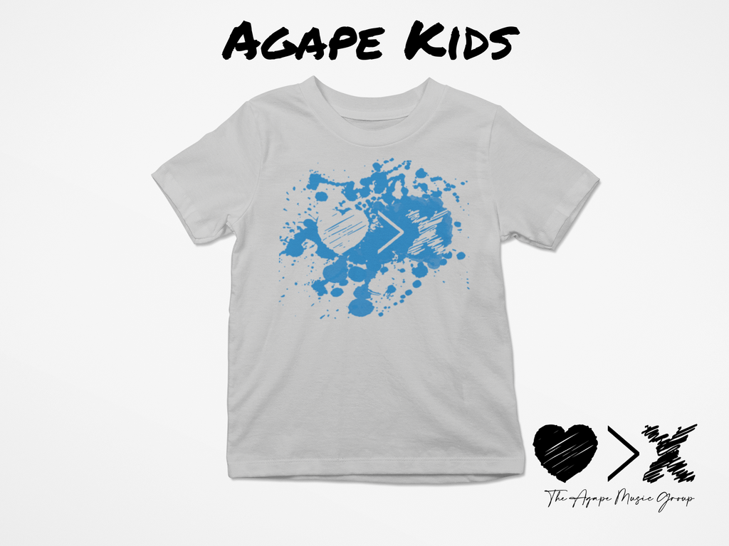 Grey/Blue Paint Splash Logo T-shirt (Toddler and Youth)