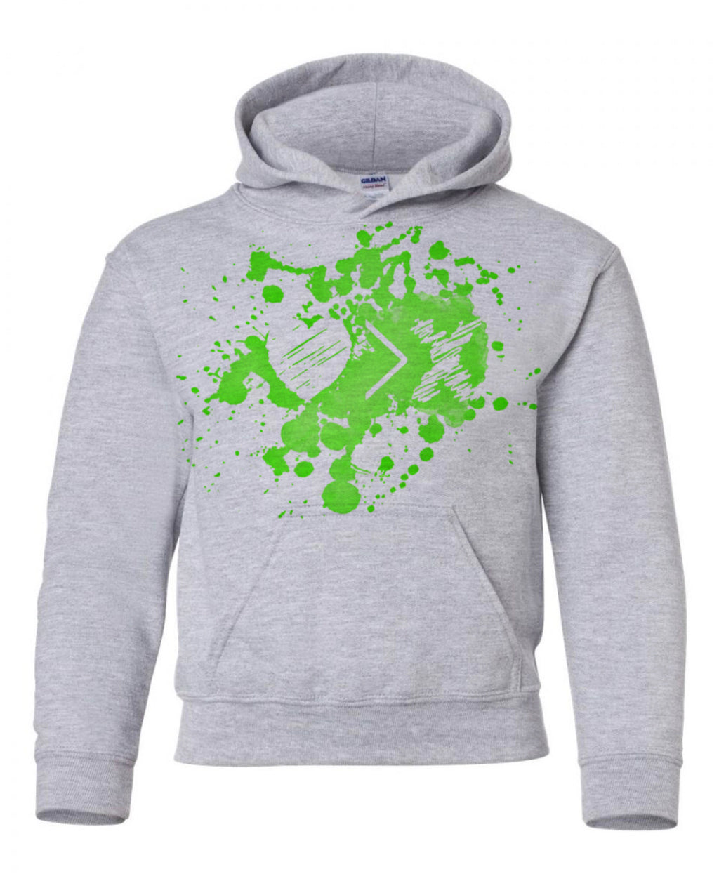 Grey/Green Paint Splash Logo hoodie (Toddler and Youth)