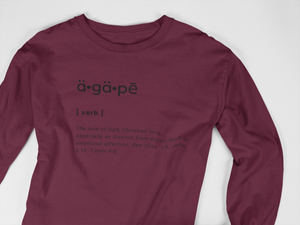 AGAPE Defined long sleeve tee (maroon/black)