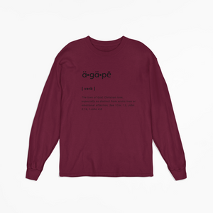 AGAPE Defined long sleeve tee (maroon/black)