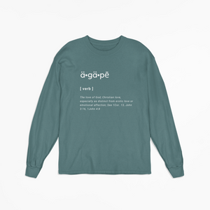 AGAPE Defined long sleeve tee spruce green/white (loose fit)