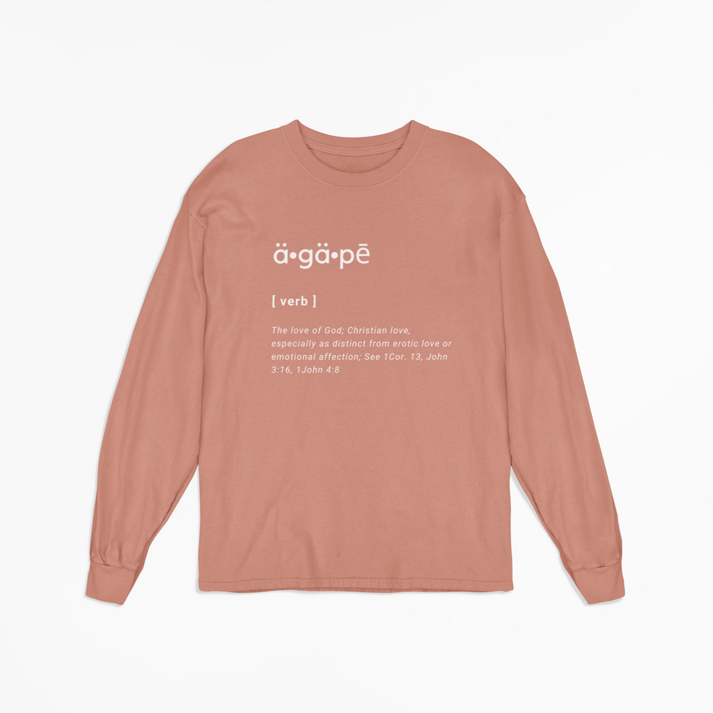 AGAPE Defined long sleeve tee clay/white (loose fit)