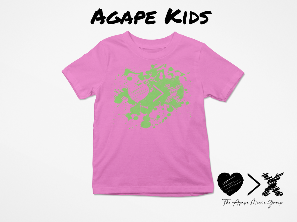Pink/Green Paint Splash Logo T-shirt (Toddler and Youth)