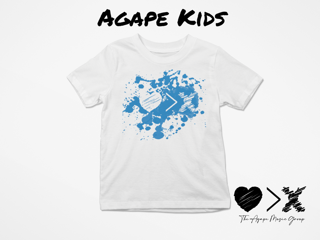 White/Blue Paint Splash Logo T-shirt (Toddler and Youth)