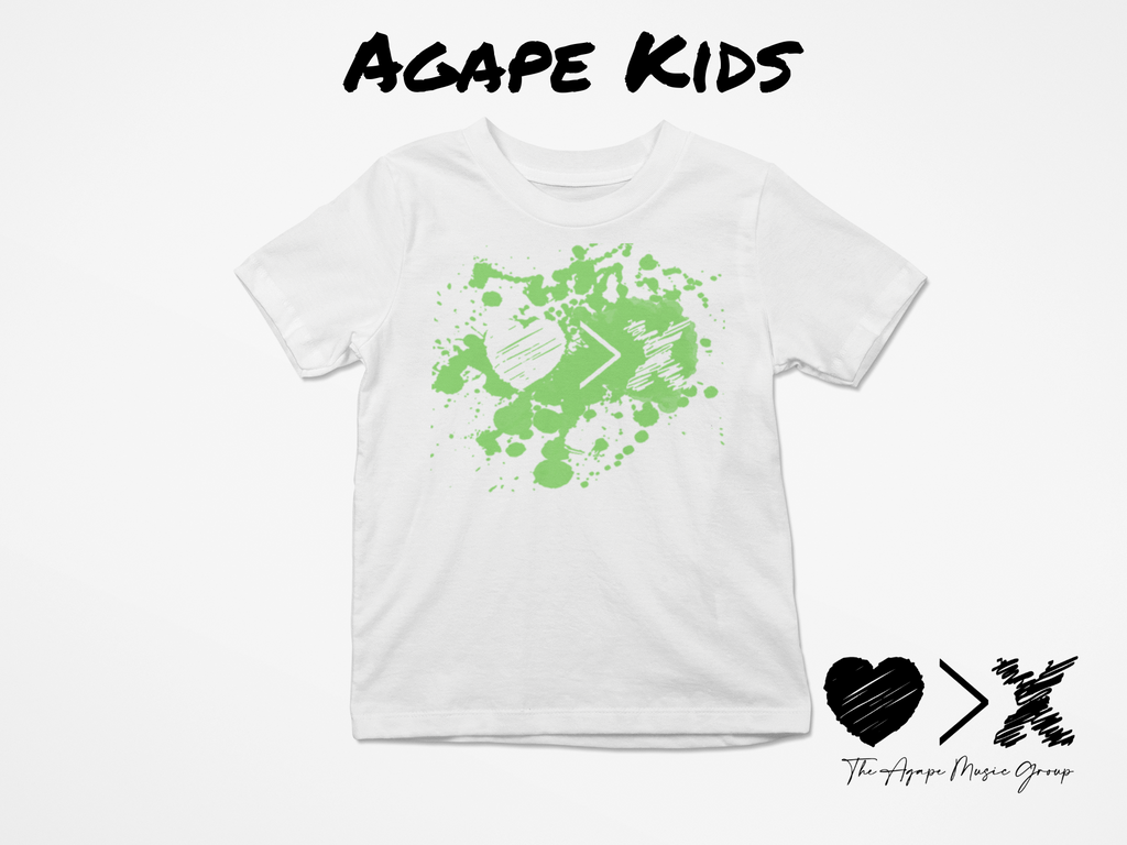 White/Green Paint Splash Logo T-shirt (Toddler and Youth)